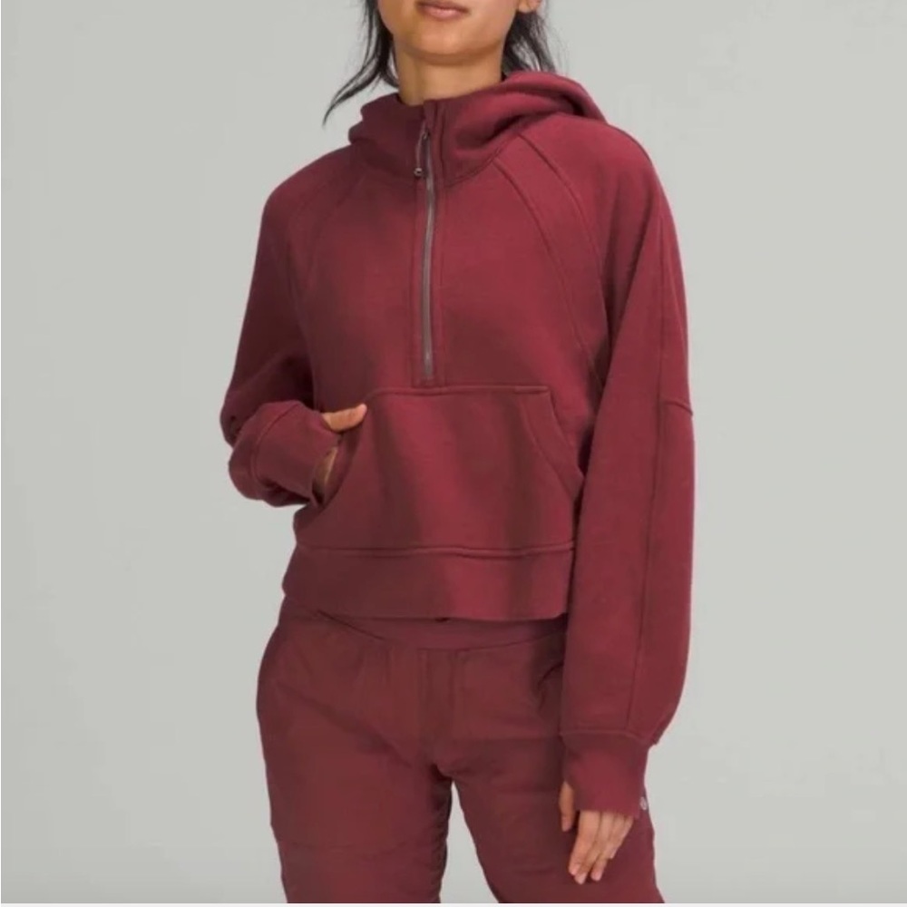 Lululemon Scuba Oversized Half Zip Hoodie in Mulled Wine
